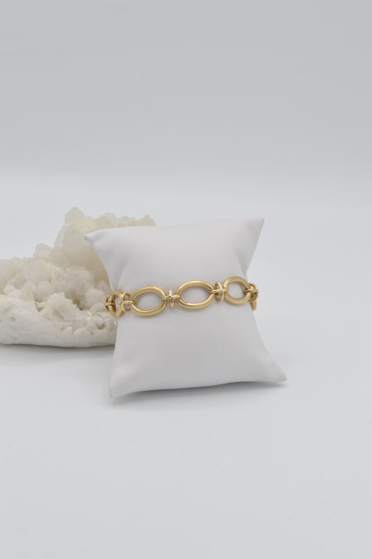 Chunky Oval Bracelet, 14k
