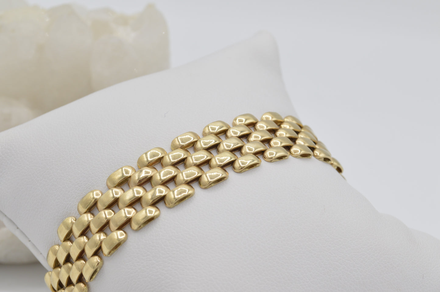 Checkered Weave Bracelet, 14k