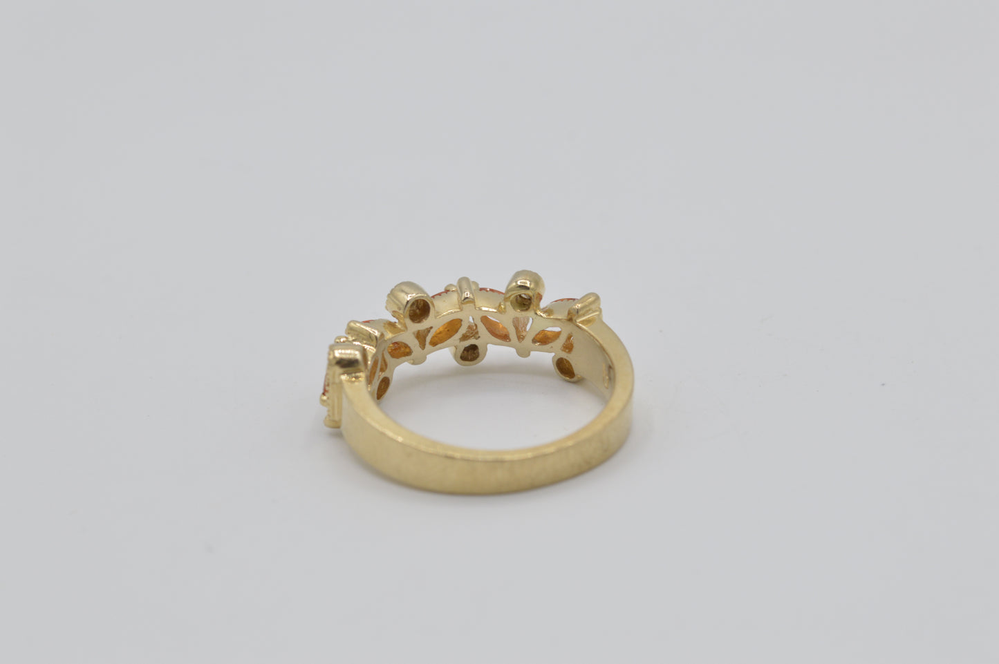 Orange Sapphire Band, 14k