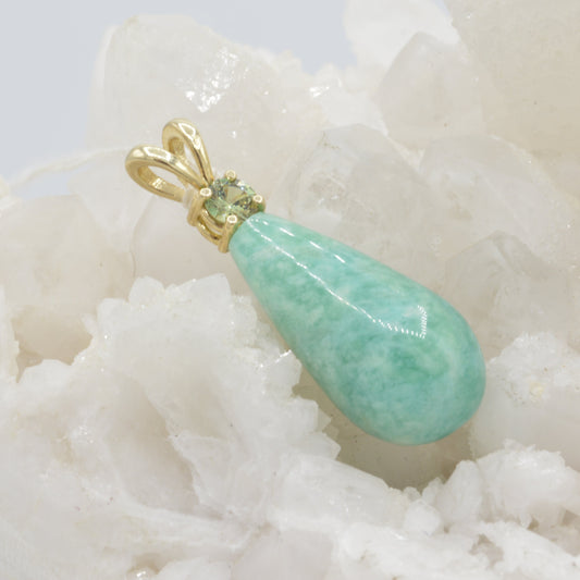 Amazonite & Peridot Pentant