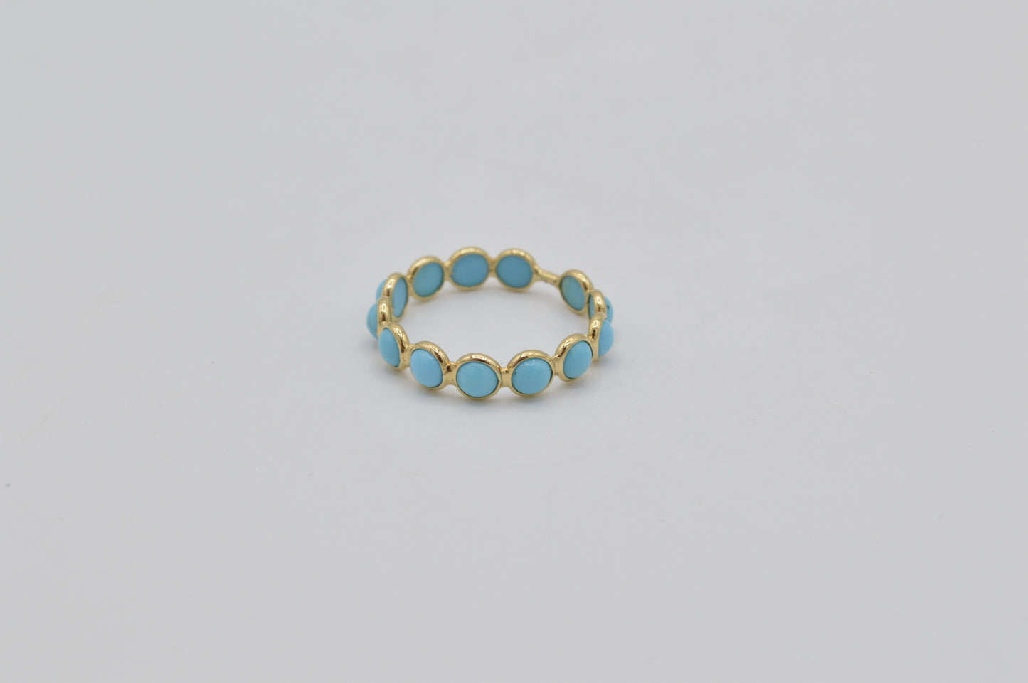 Turquoise Bubble Ring, 14k