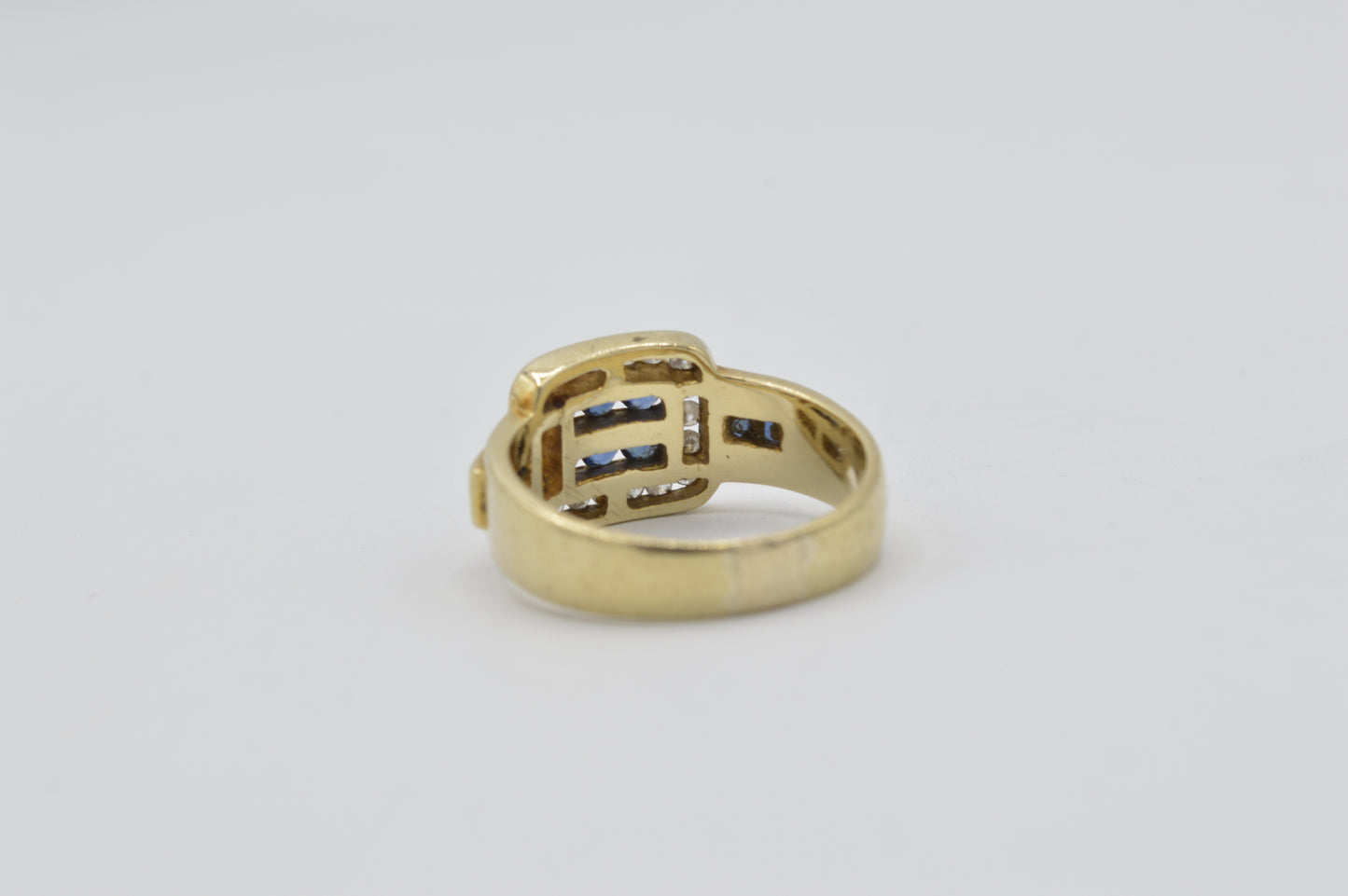Sapphire Buckle Ring, 14k