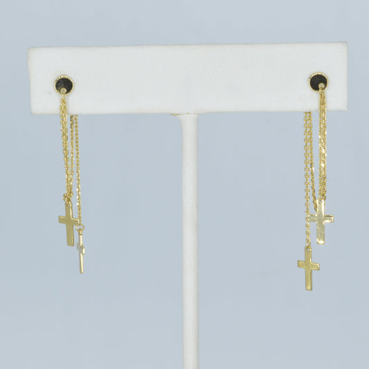 Cross Tassel Earrings