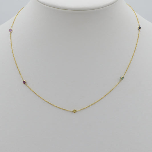 Rainbow Sapphire Necklace, 16"