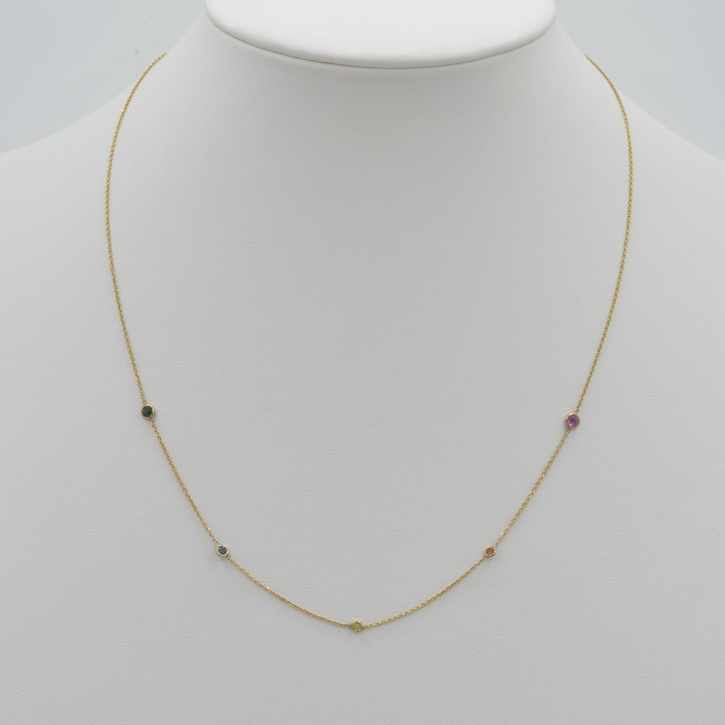 Rainbow Sapphire Necklace, 18"