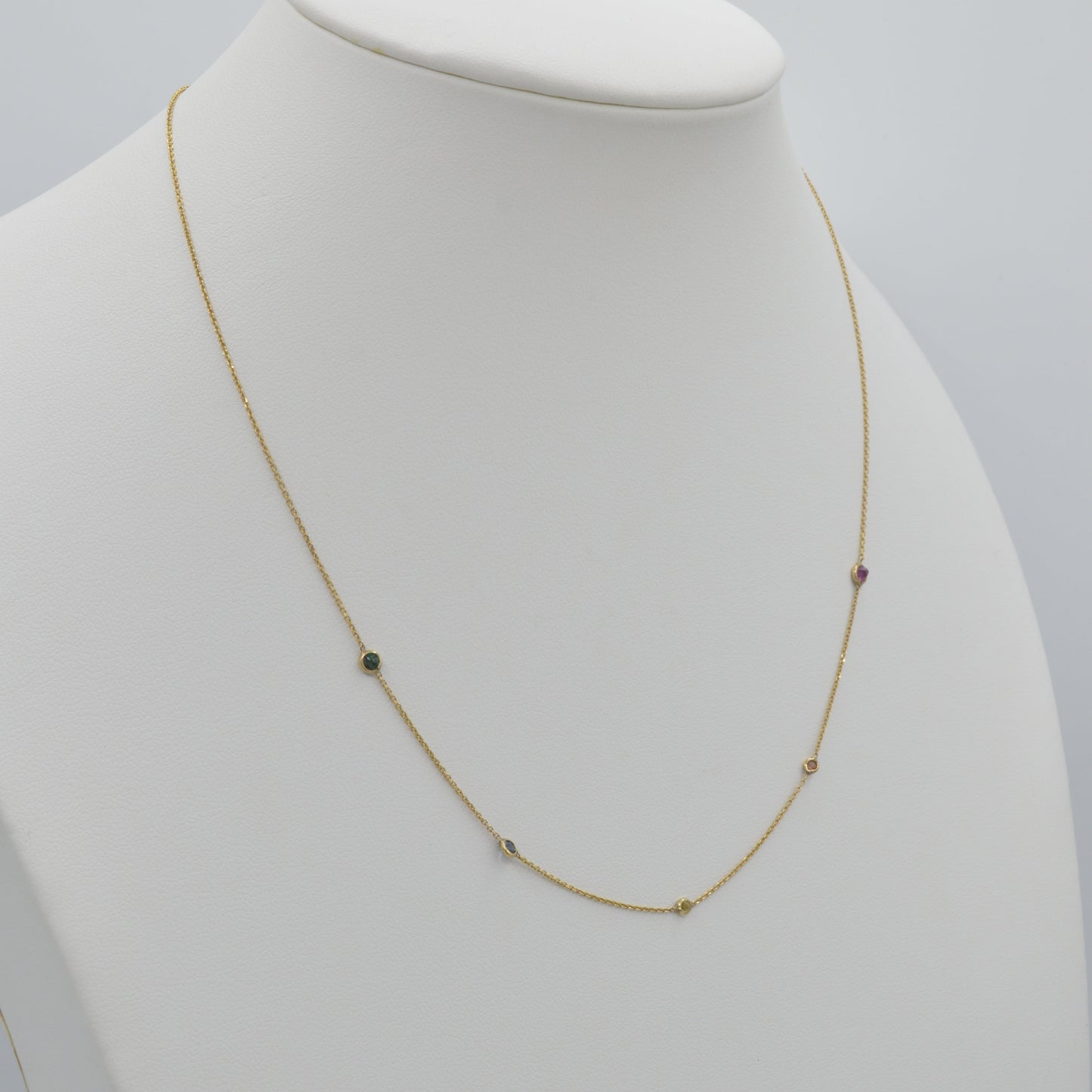 Rainbow Sapphire Necklace, 18"