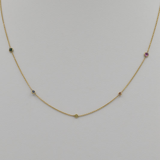 Rainbow Sapphire Necklace, 18"