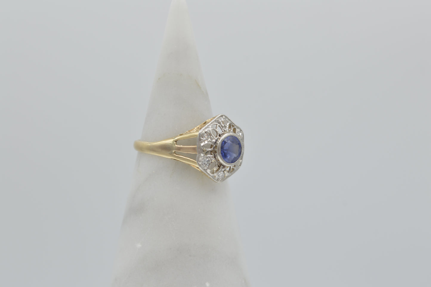 Cathedral Bezel Sapphire Ring