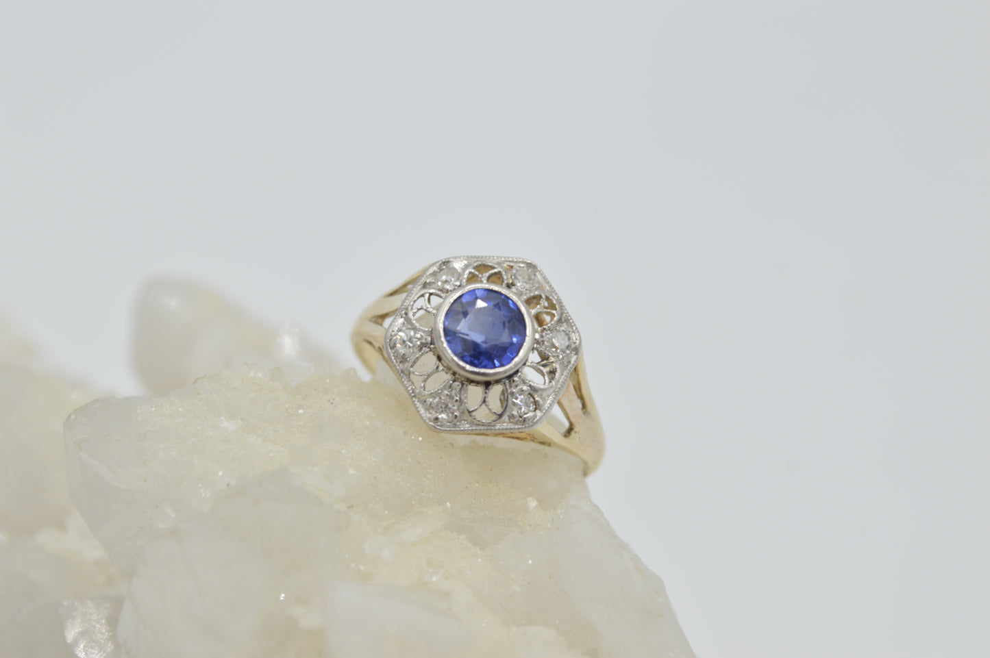 Cathedral Bezel Sapphire Ring