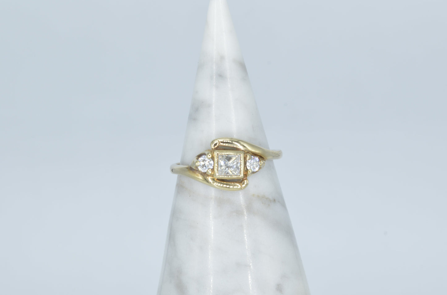 Square Diamond Infinity Sidestone Ring
