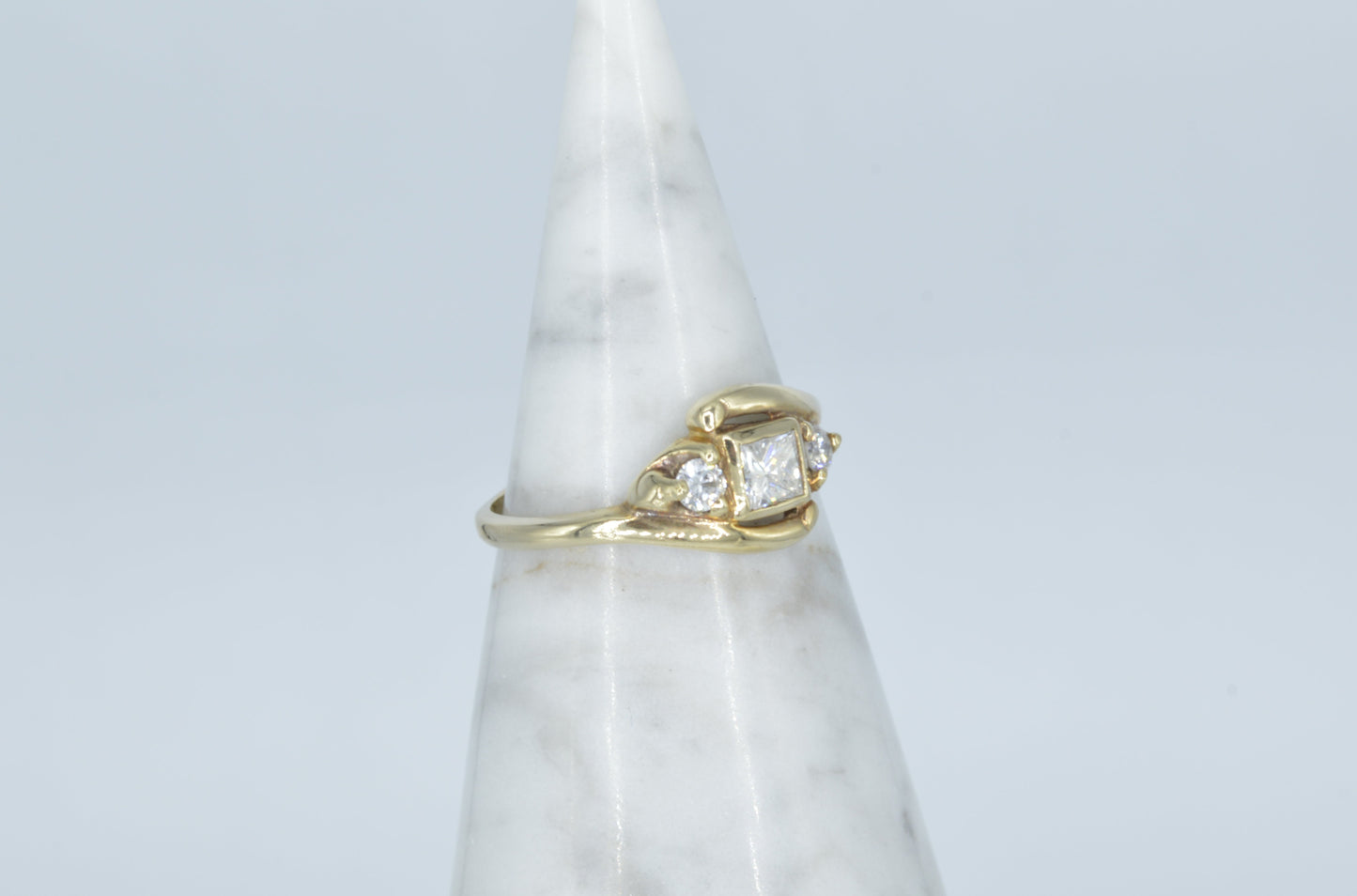 Square Diamond Infinity Sidestone Ring