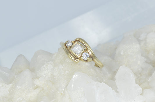 Square Diamond Infinity Sidestone Ring