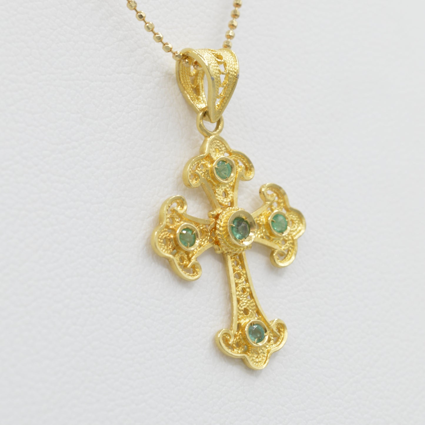 Emerald Filigree Cross