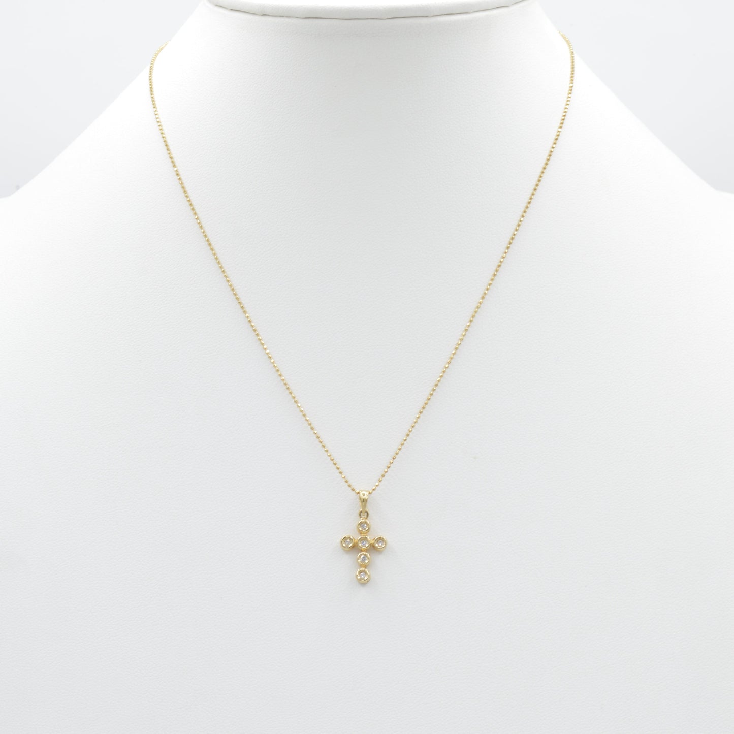 Dainty Bezel Diamond Cross