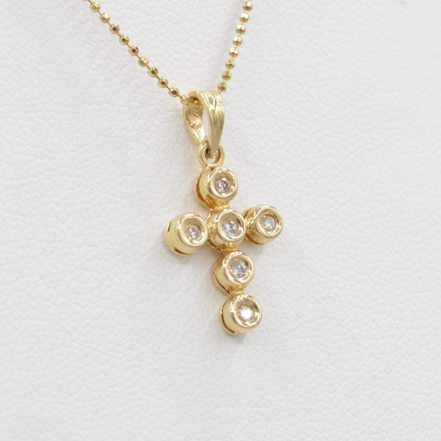 Dainty Bezel Diamond Cross