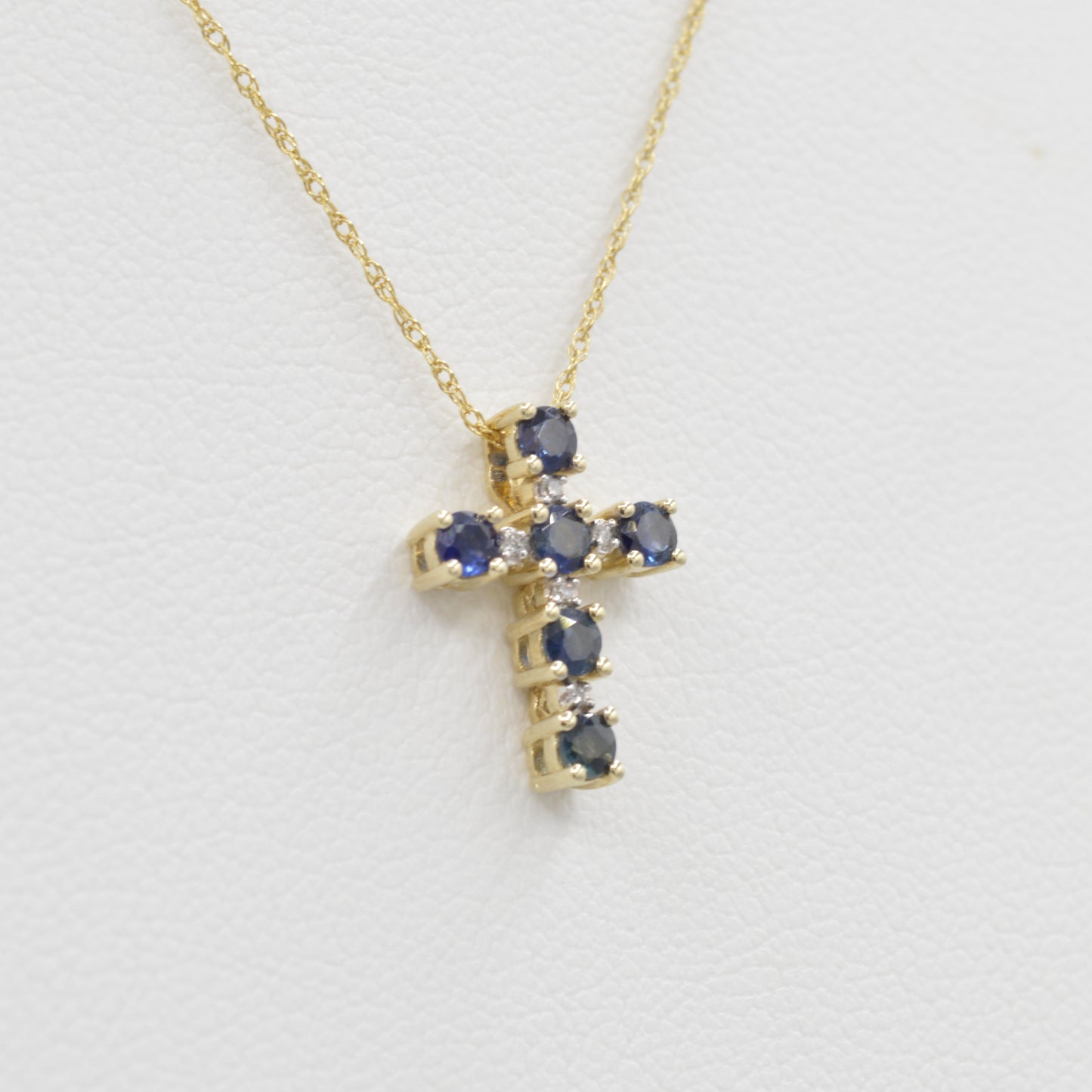 Sapphire Cross Necklace