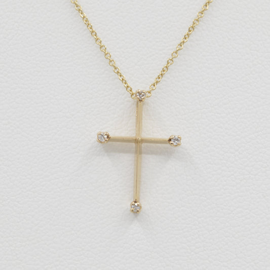 Simple Diamond Cross Necklace