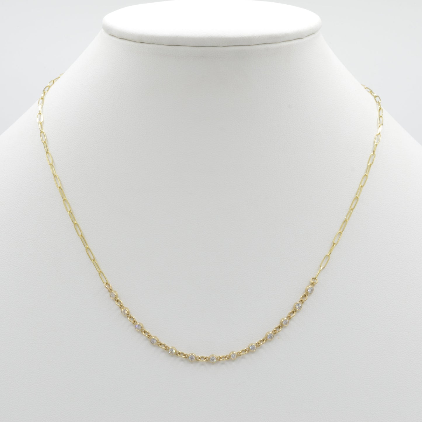 Bezel Paperclip Necklace