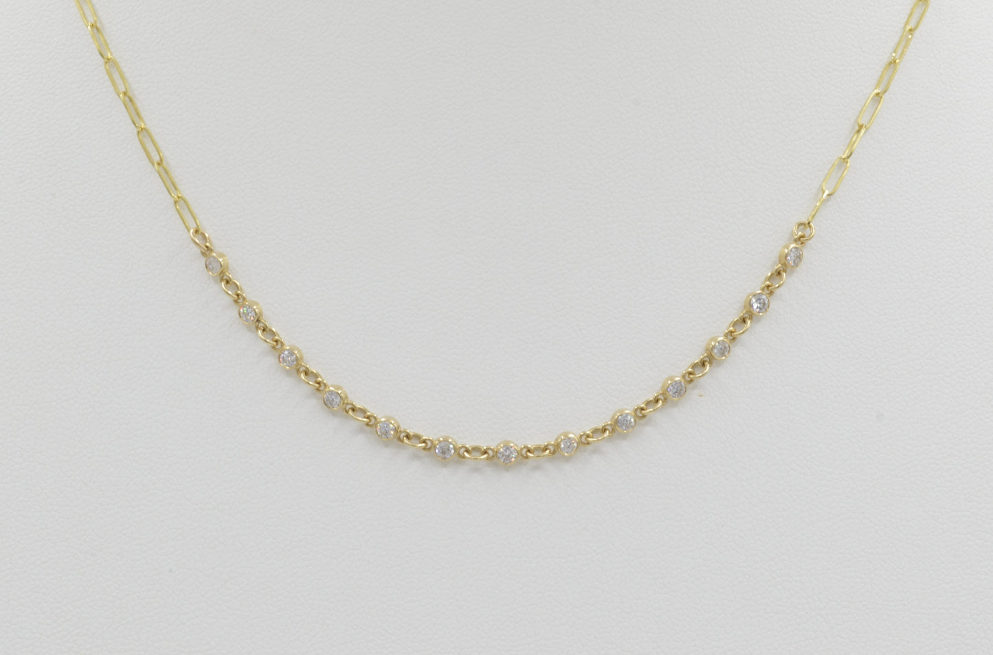 Bezel Paperclip Necklace