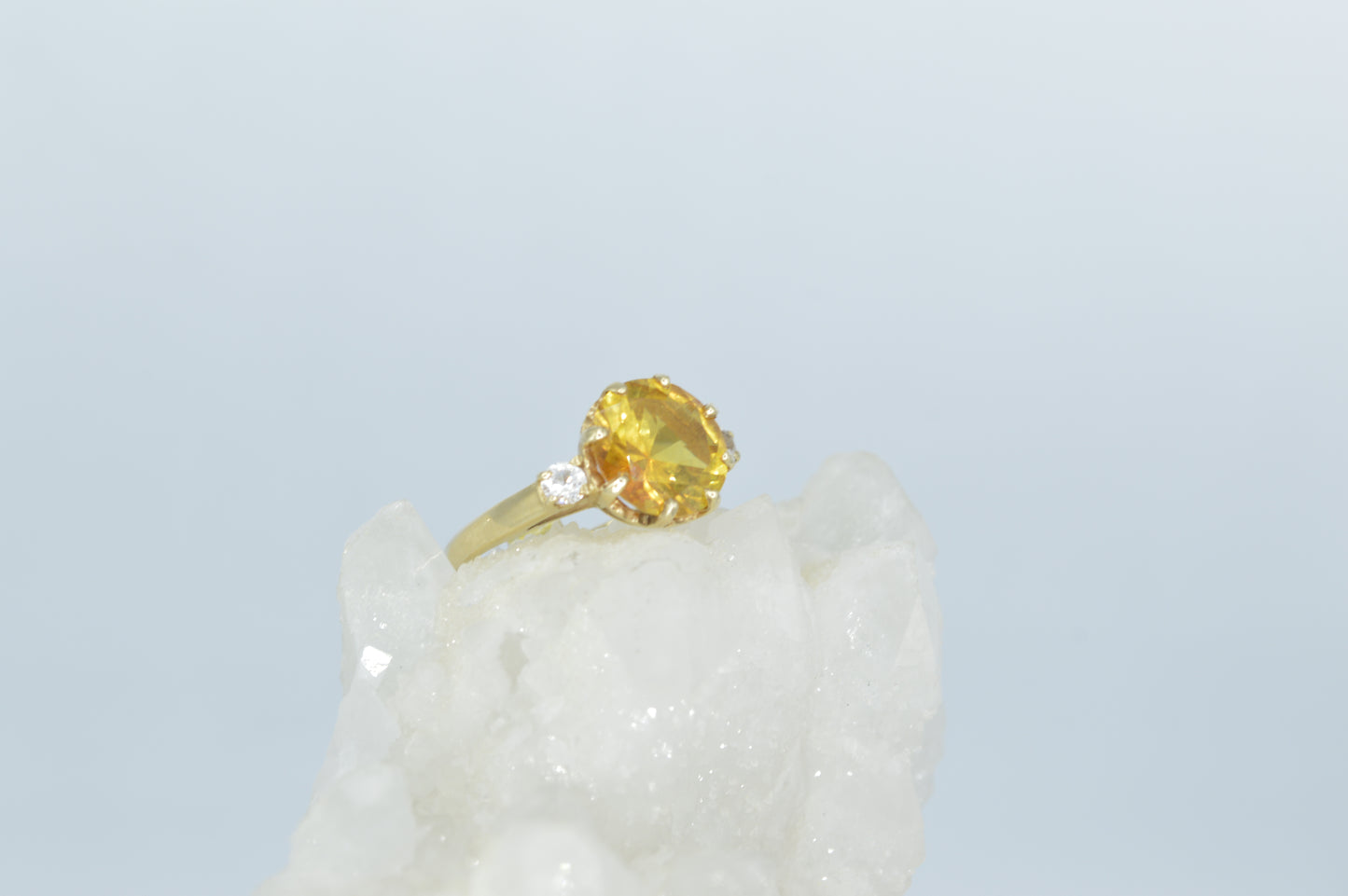 Diamond & Citrine Ring