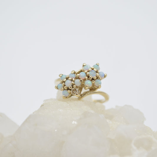 Opal Flower Pinkyring