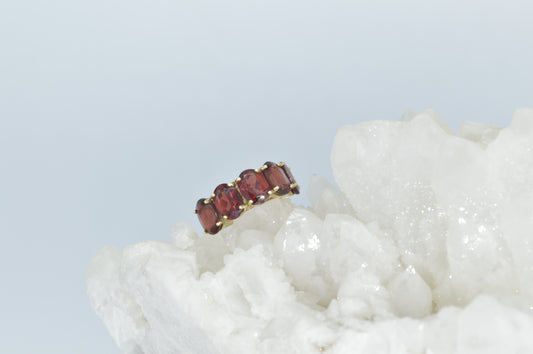 Oval Garnet Ring, 10k