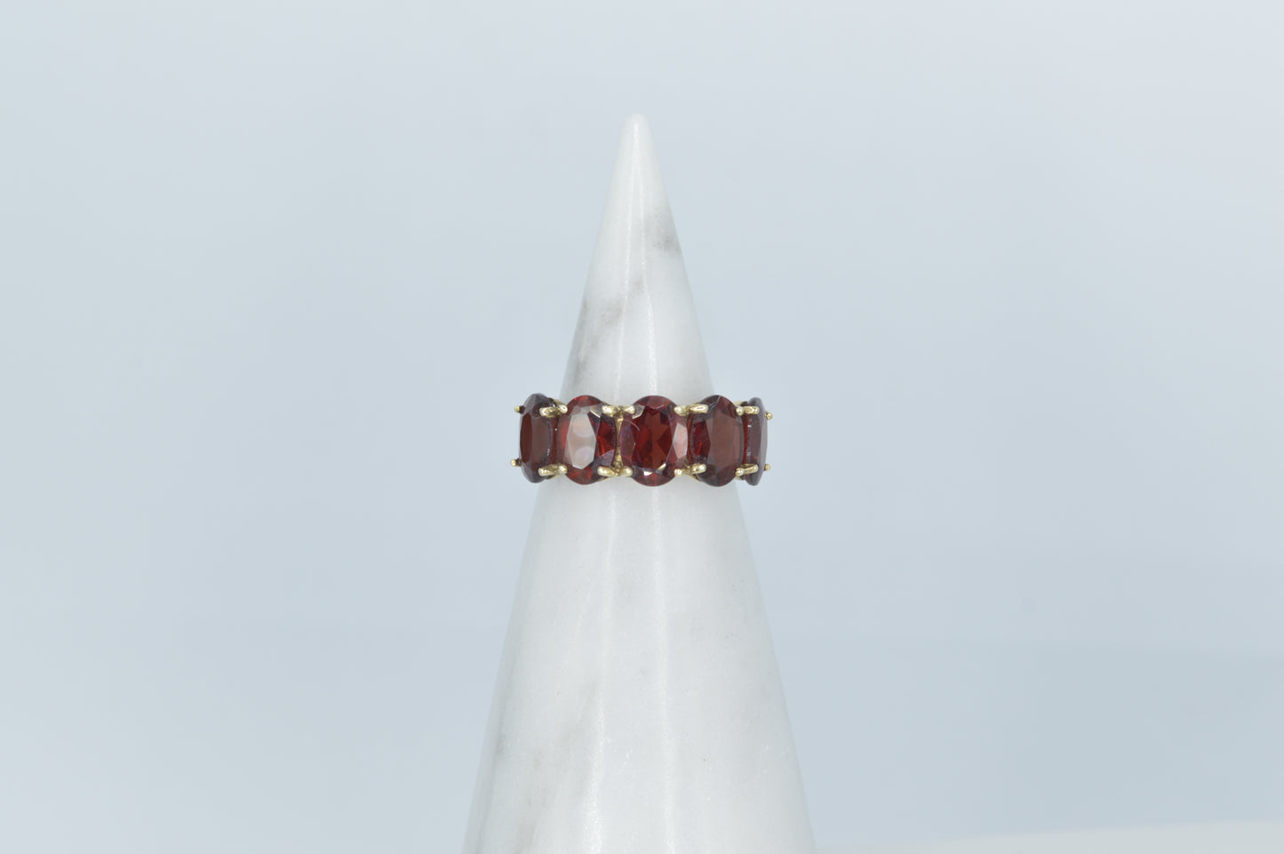Oval Garnet Ring, 10k