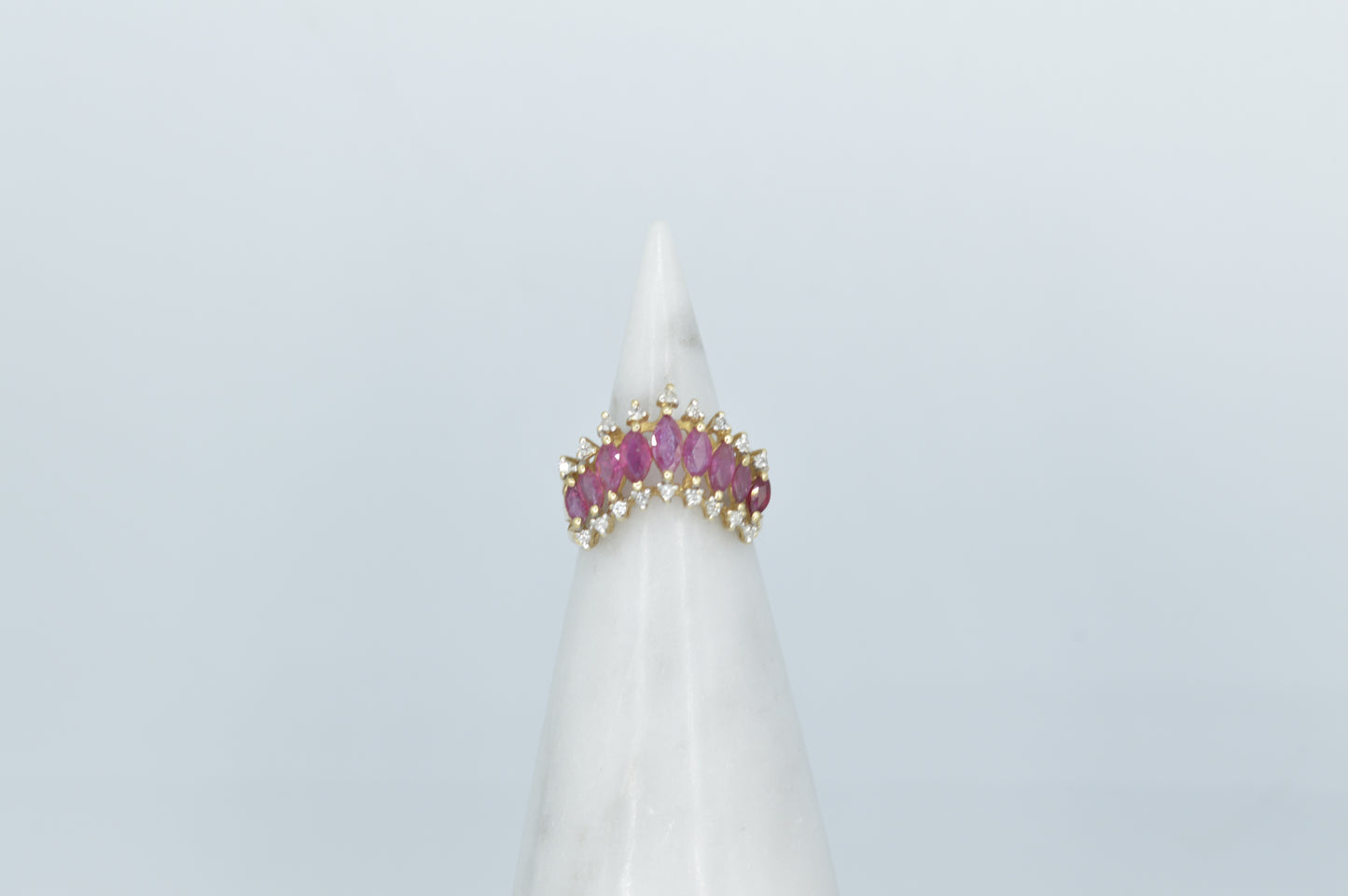 Ruby Tiara Ring, 14k