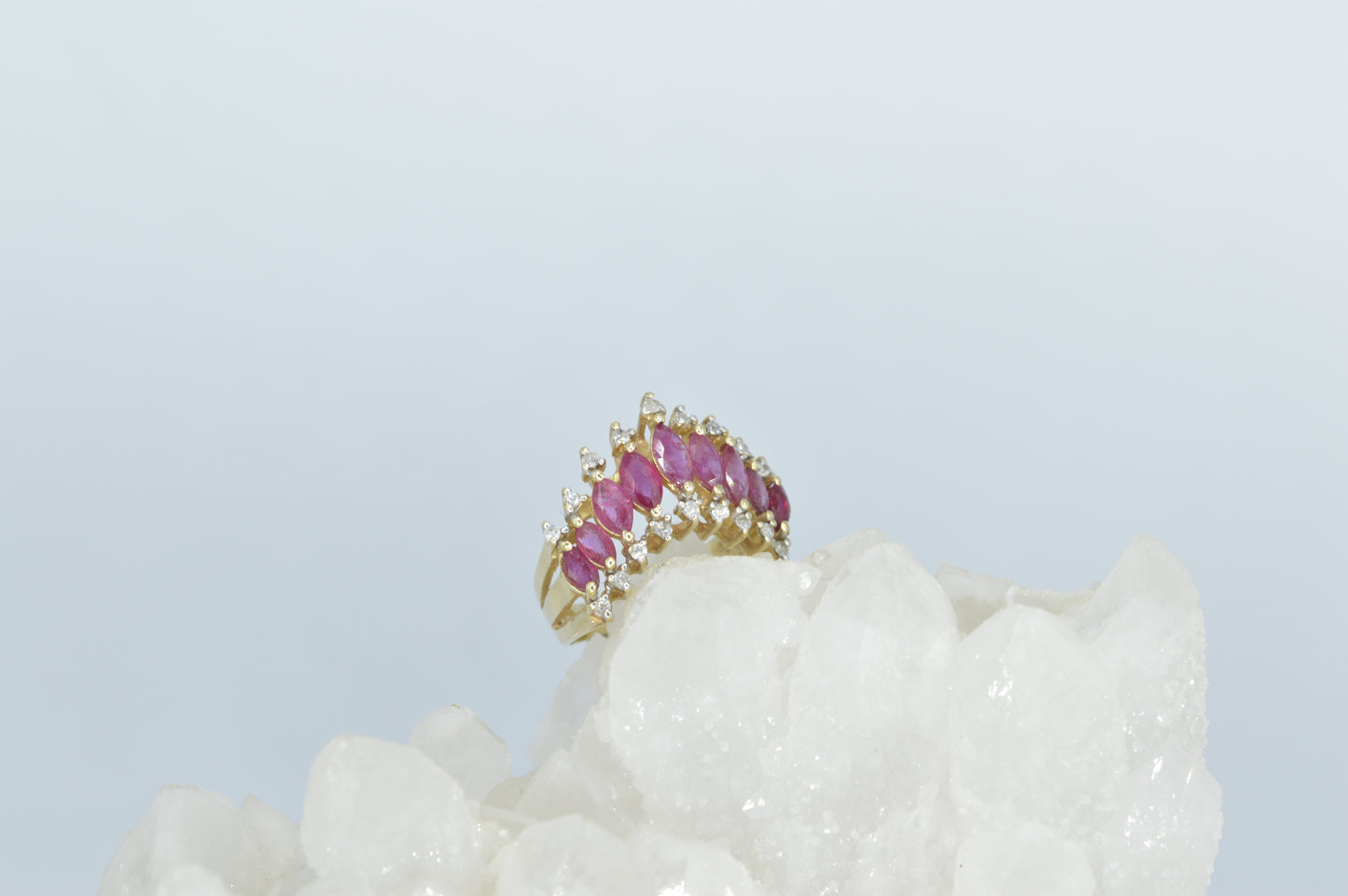 Ruby Tiara Ring, 14k
