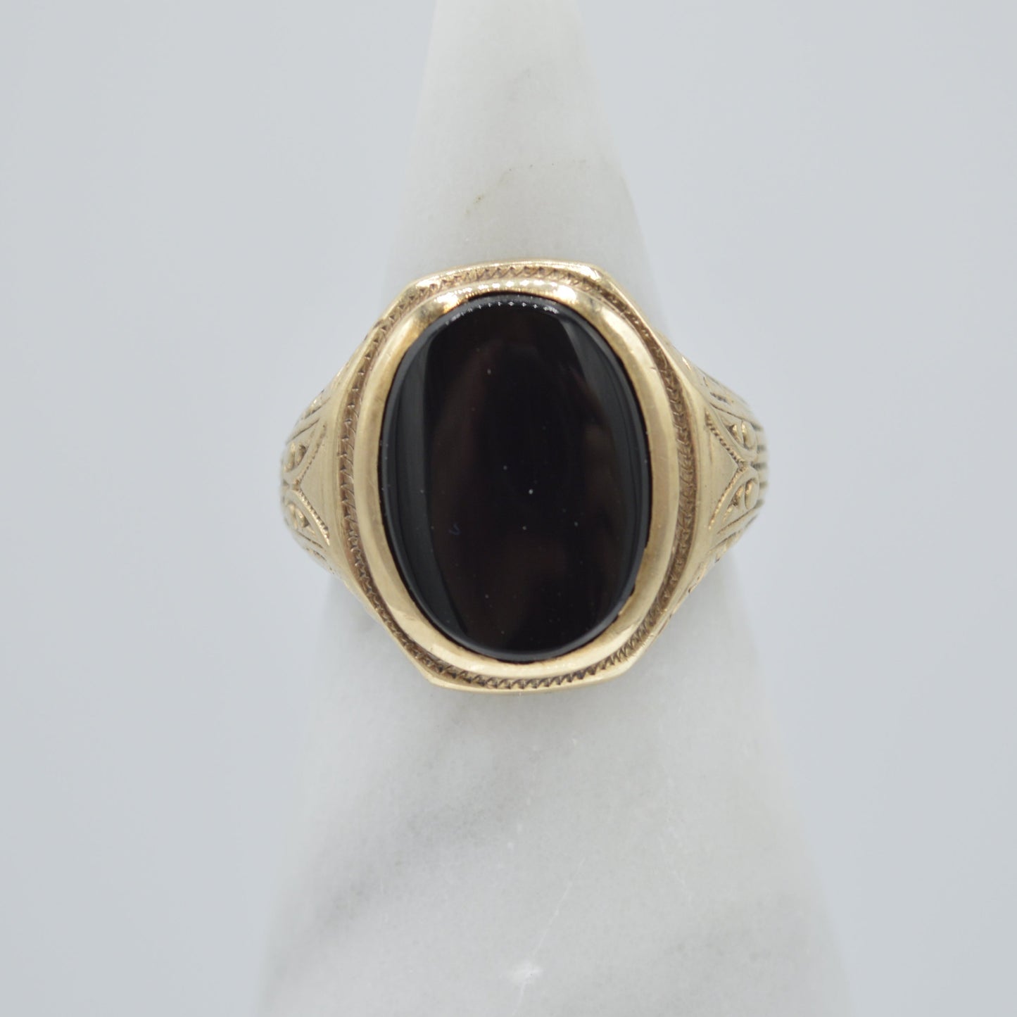 Onyx Engraved Ring