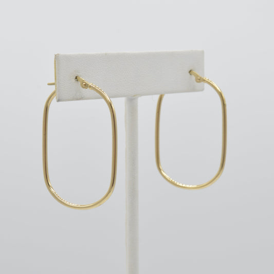 Oval Paperclip Hoops