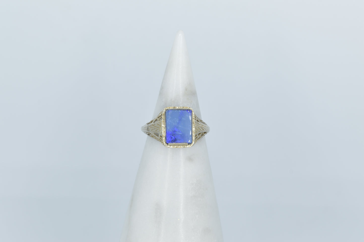 Black Opal Deco Ring