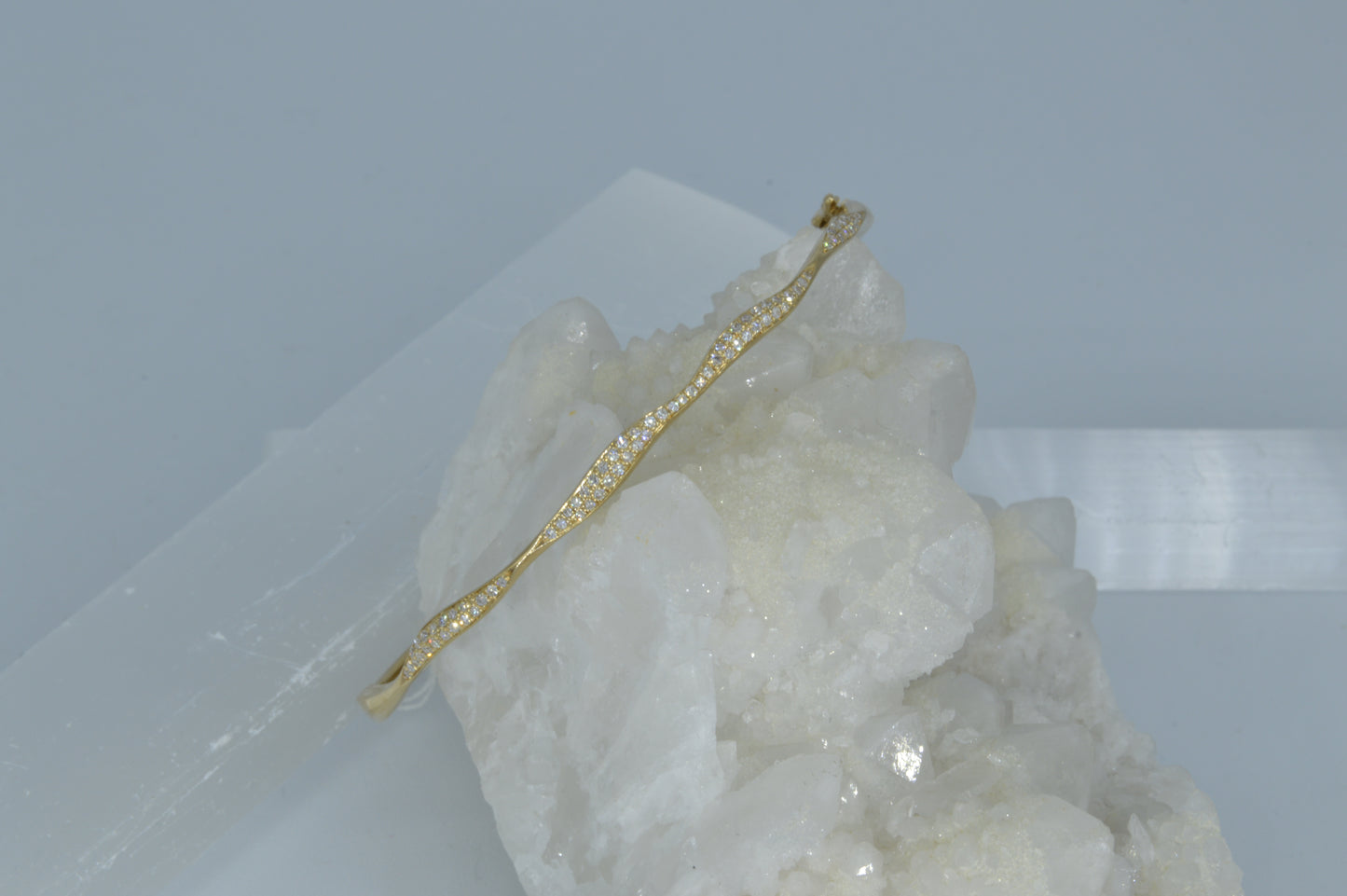 Dainty Wave Diamond Bangle