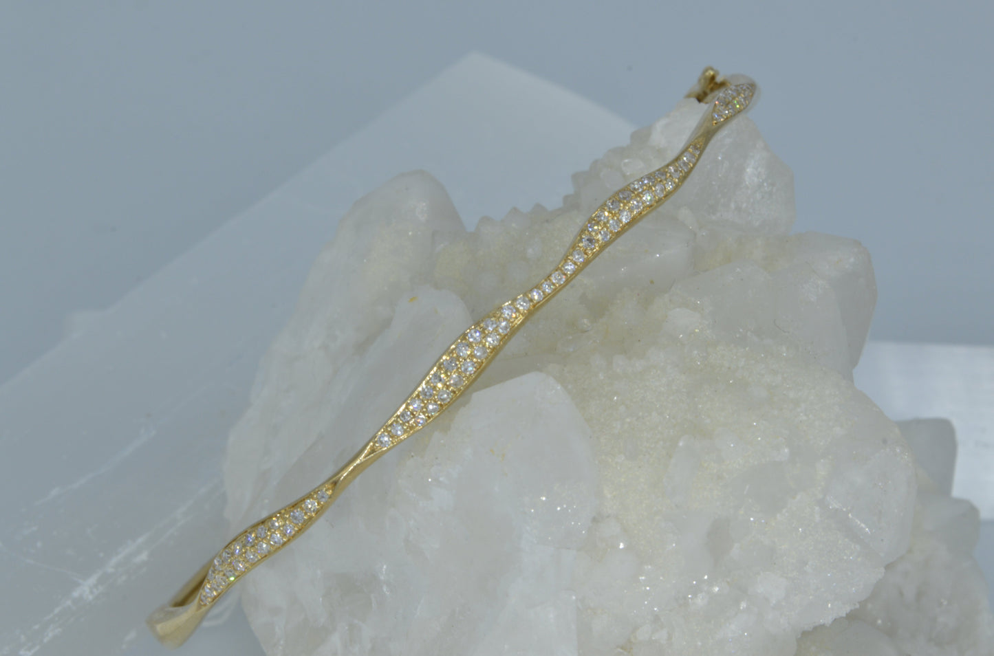 Dainty Wave Diamond Bangle