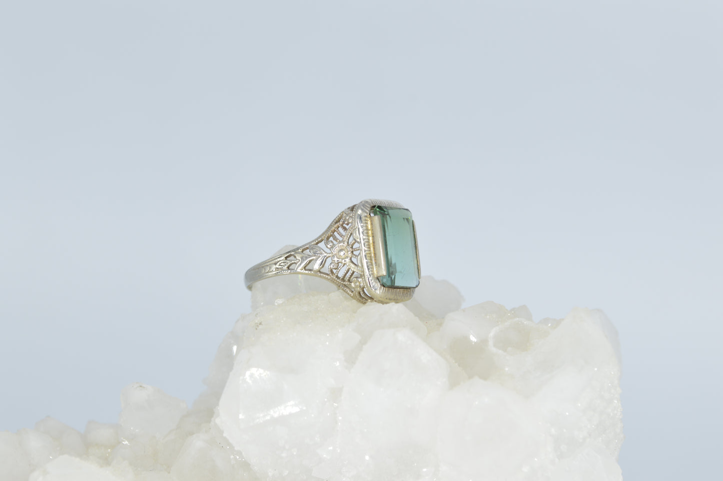 Tourmaline Art Deco Ring
