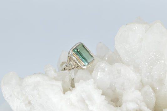 Tourmaline Art Deco Ring