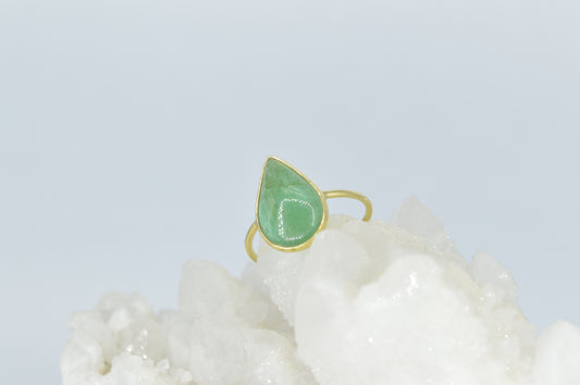 Emerald Teardrop Ring
