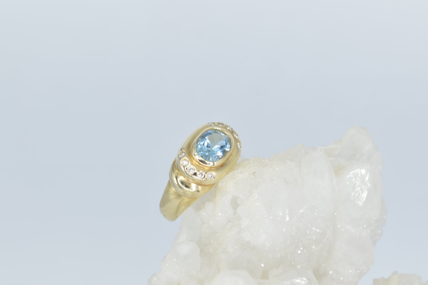 Topaz Ripple Ring, 14k