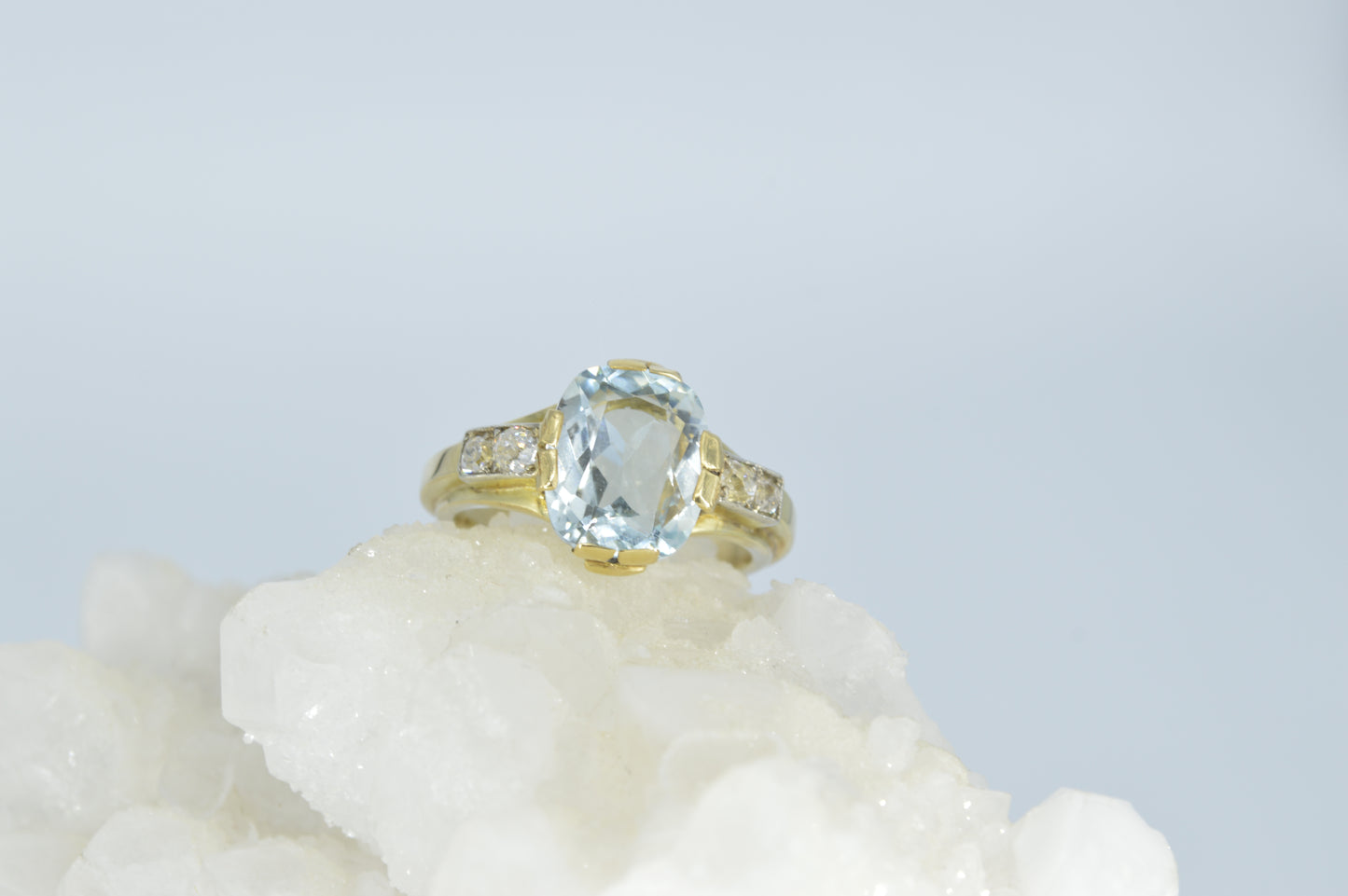 Topaz & Diamond Ring, 18k