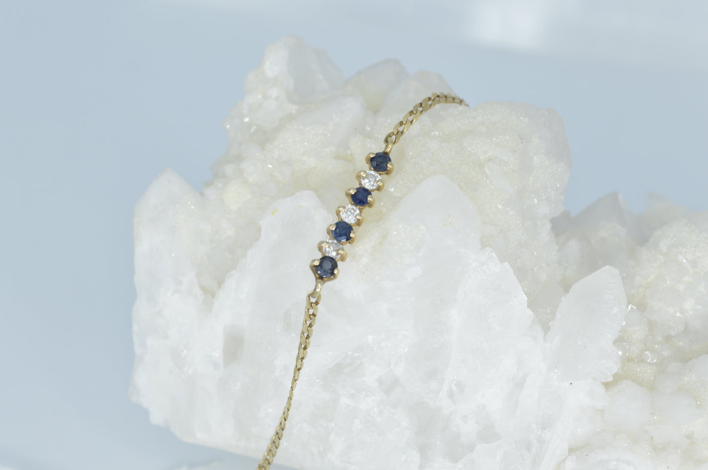 Diamond & Sapphire Plate Bracelet