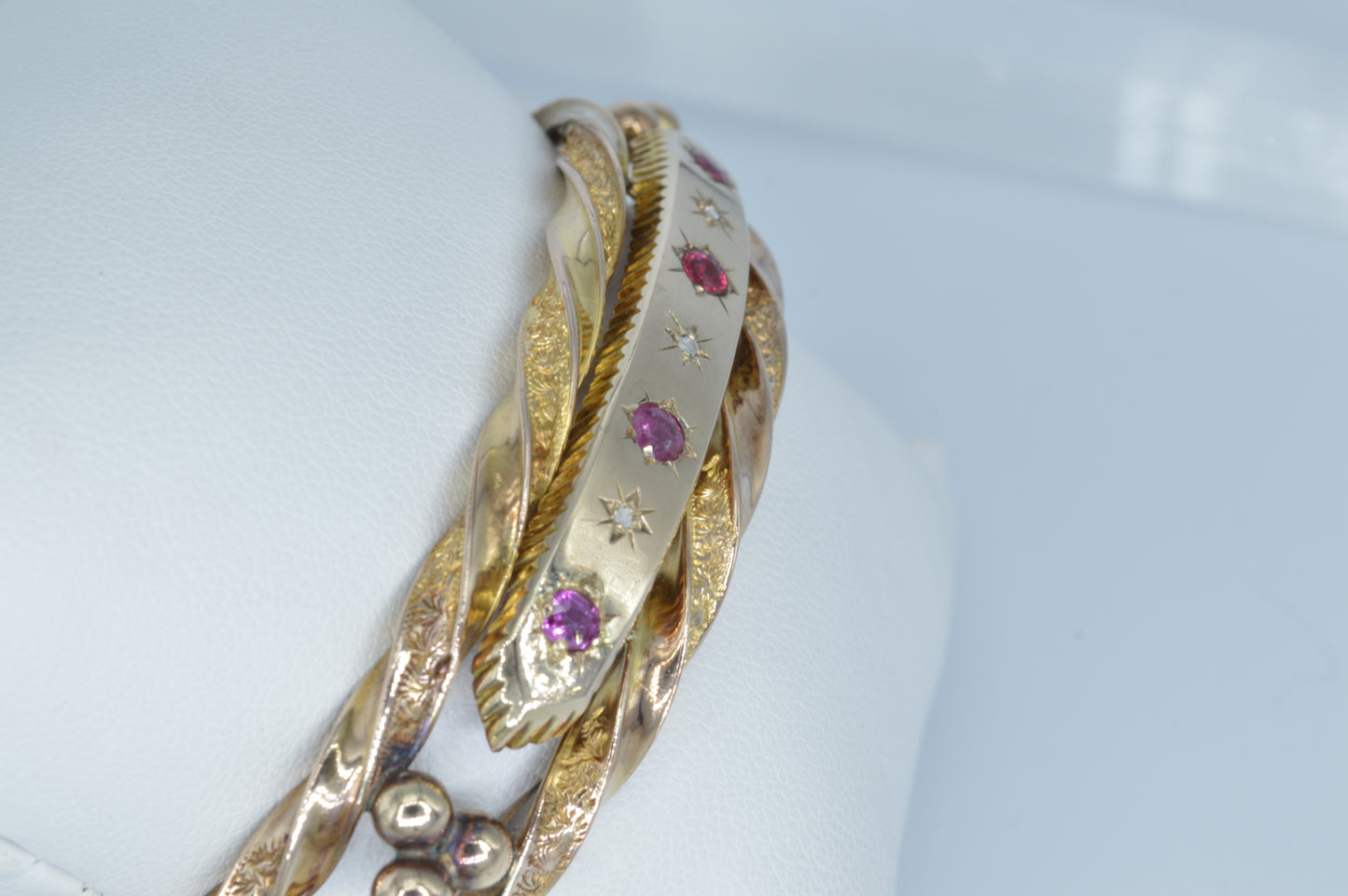 Ruby-Inlayed Bangle