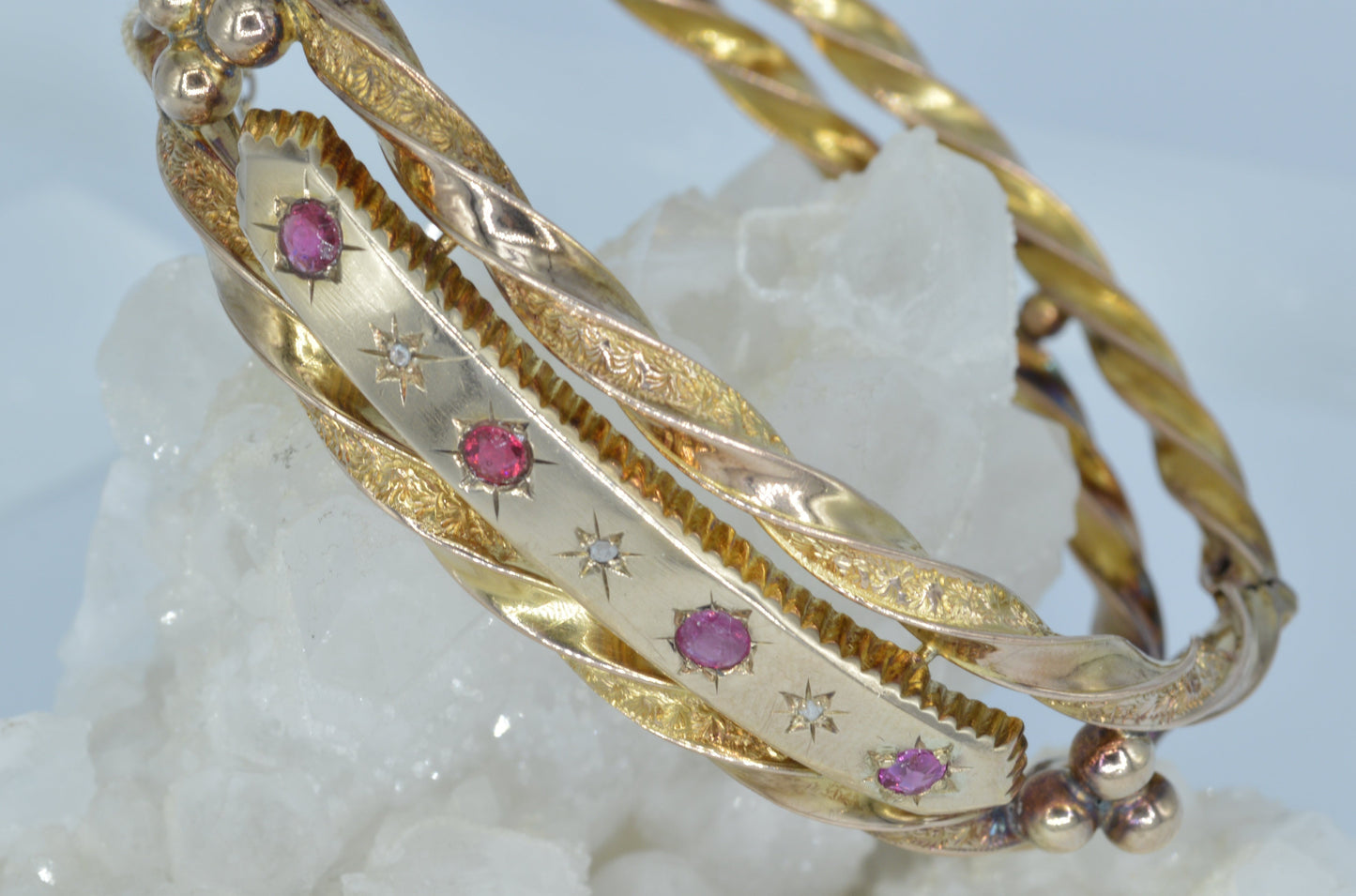 Ruby-Inlayed Bangle