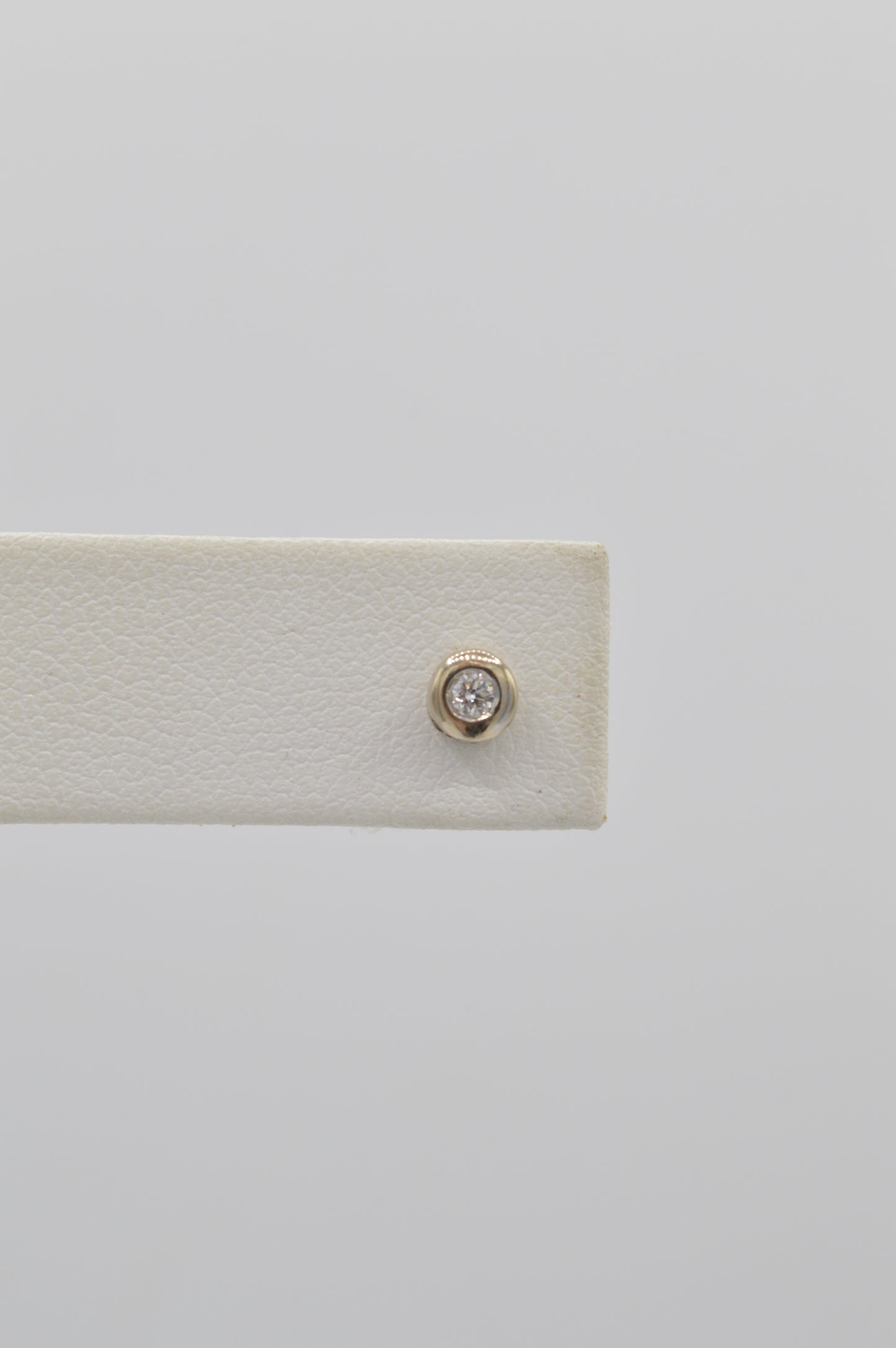 2tone Diamond Bezel Studs, 14k