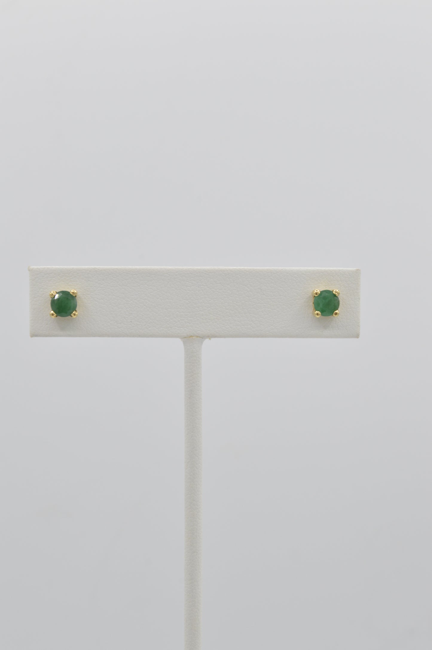Emerald Square Studs, 14k
