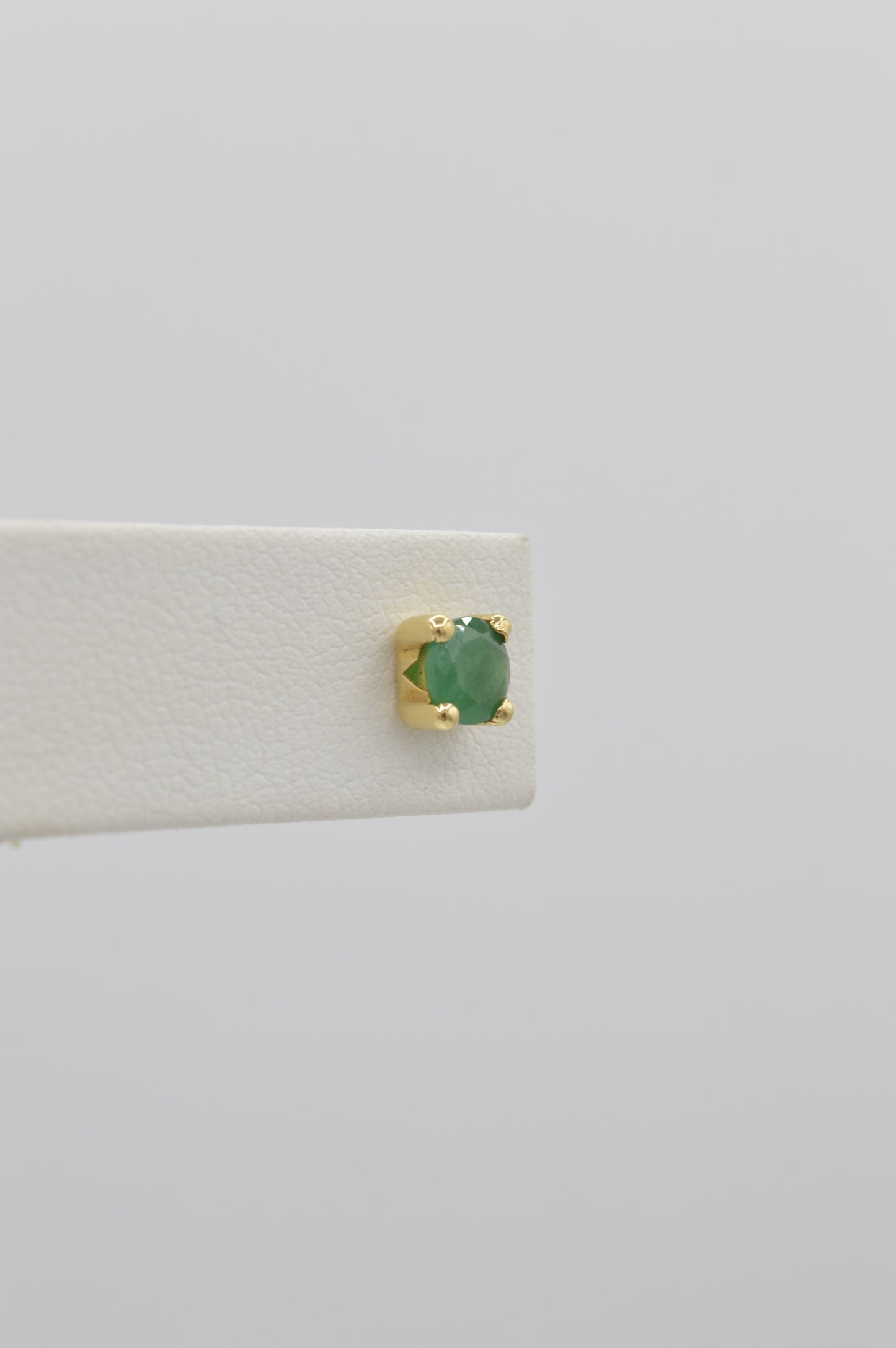 Emerald Square Studs, 14k