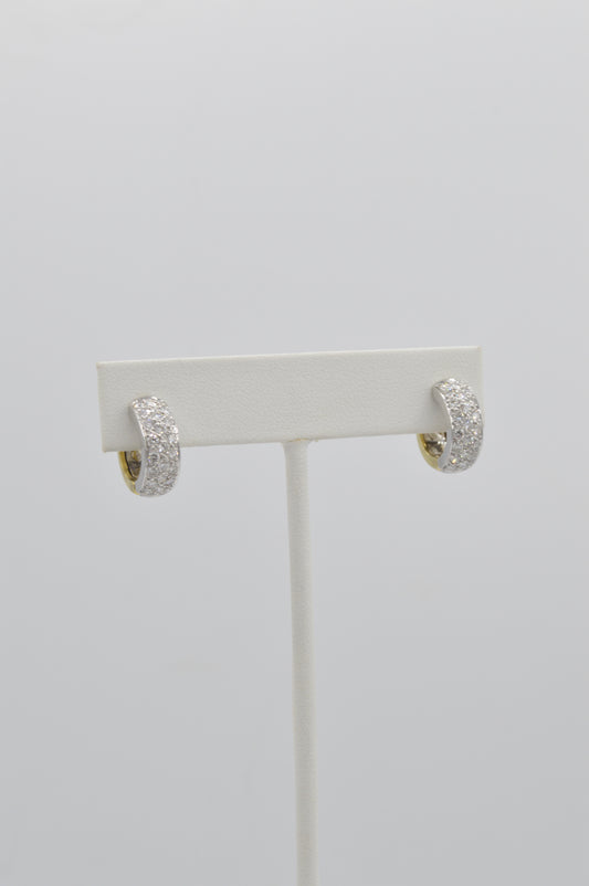 2tone Diamond Huggies, 18k