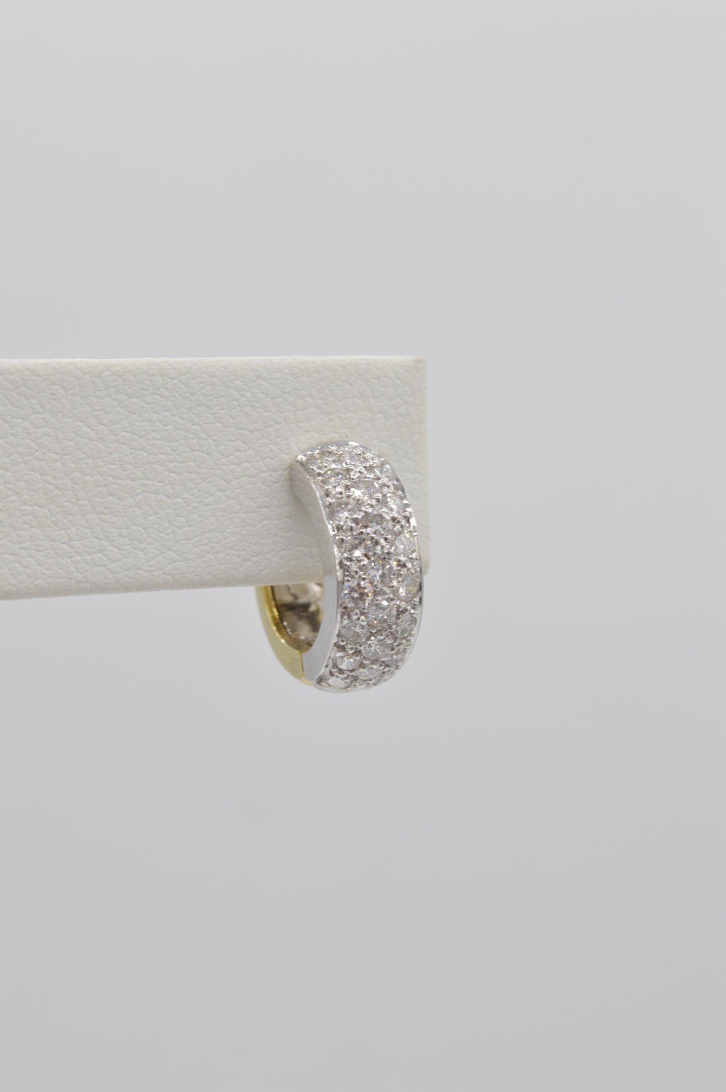 2tone Diamond Huggies, 18k