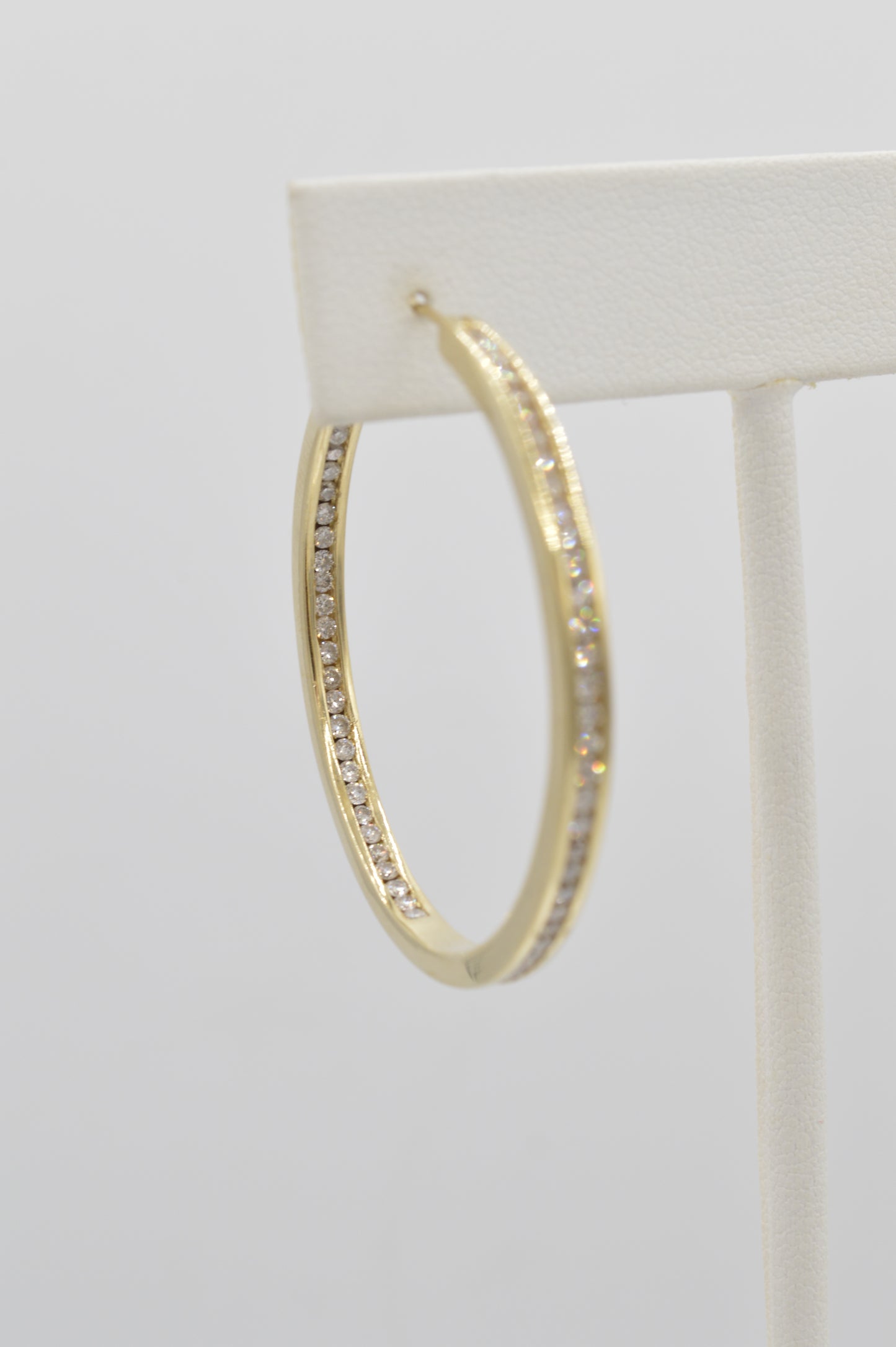 Medium Diamond Hoops, 14k