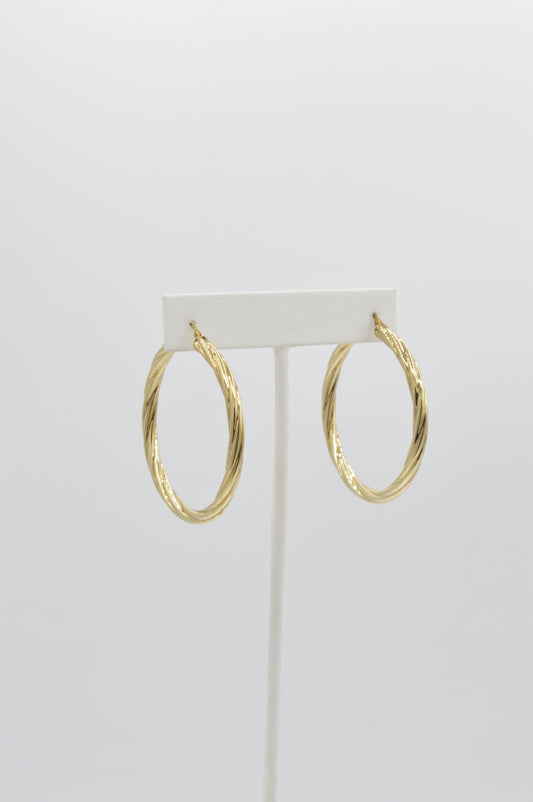 Twisting Hoops, 14k