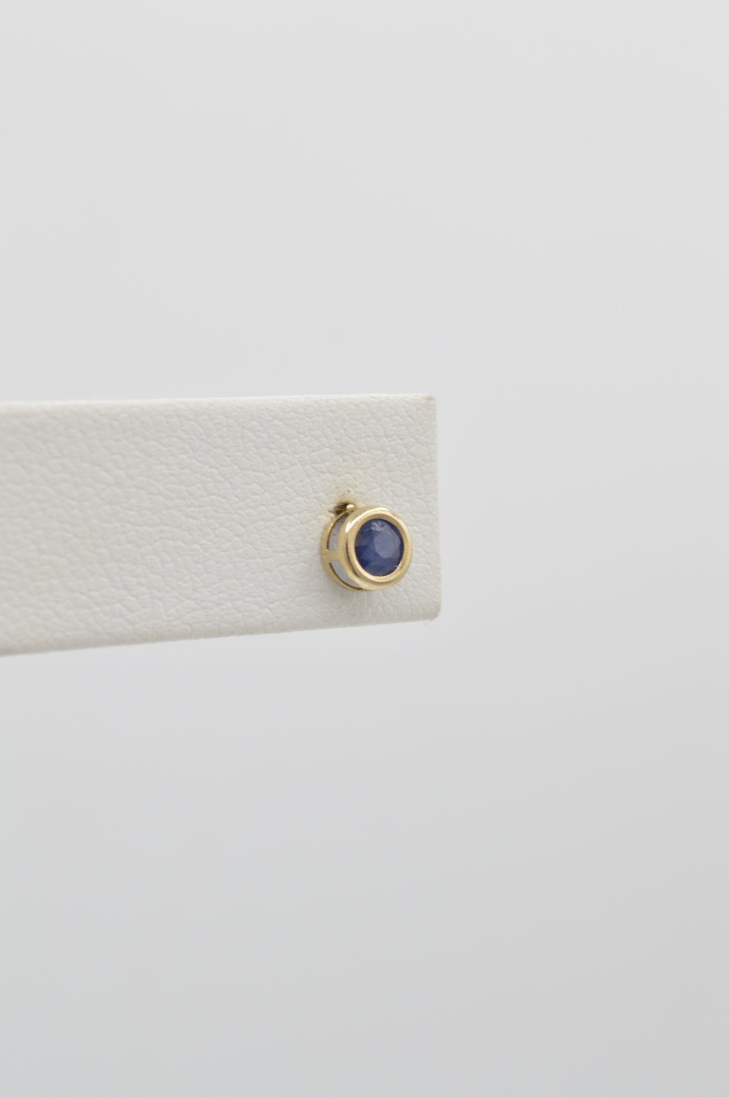 Sapphire Bezel Studs, 10k